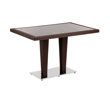 Стол Tilia Antares 80x120 см столешница из стекла, база хромированная венге