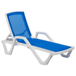 Шезлонг з підлокітниками Tilia Mare біла слонова кістка - блакитний