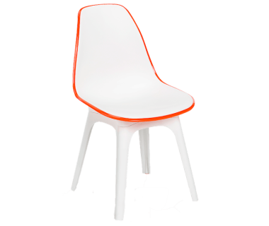 Стілець Tilia Eos біла слонова кістка - помаранчевий
