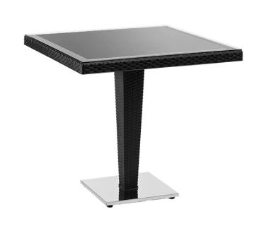 Стол Tilia Antares 80x80 см столешница из стекла, база хромированная черный