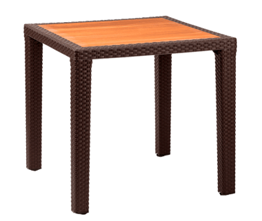 Стол Tilia Antares 80x80 см столешница ироко, ножки пластиковые венге