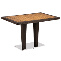 Стол Tilia Antares 80x120 см столешница ироко, база хромированная венге