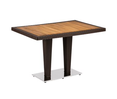 Стол Tilia Antares 80x120 см столешница ироко, база хромированная венге Стол Tilia Antares 80x120 см столешница ироко, база хромированная венге