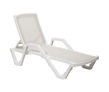 Шезлонг з підлокітниками Tilia Mare біла слонова кістка - бежевий