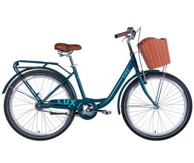 Велосипед СТ 26" Дорожник LUX Velosteel рама-17" слива с багажником задним СТ с корзиной ПЛ с брызговиком СТ 2024