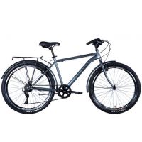 Велосипед сталь 26" Discovery PRESTIGE MAN Vbr рама-18" сірий з багажником задн St з крылом St 2024