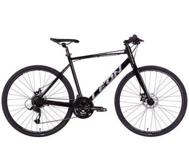Велосипед 28" Leon HD-80 DD 2022 (черно-белый с красным)