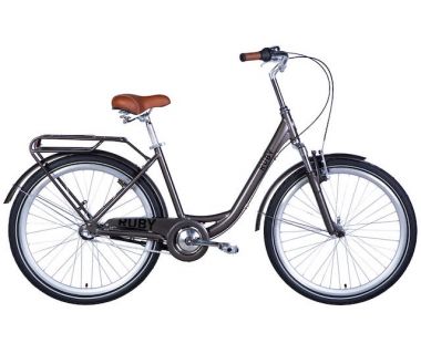 Велосипед алюминий 26 Dorozhnik RUBY планет. AM планет. рама-17" мокрый асфальт с багажником задней St с крылом St 2024 SHIMANO NEXUS