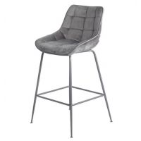 Стул барный B-140 серый вельвет