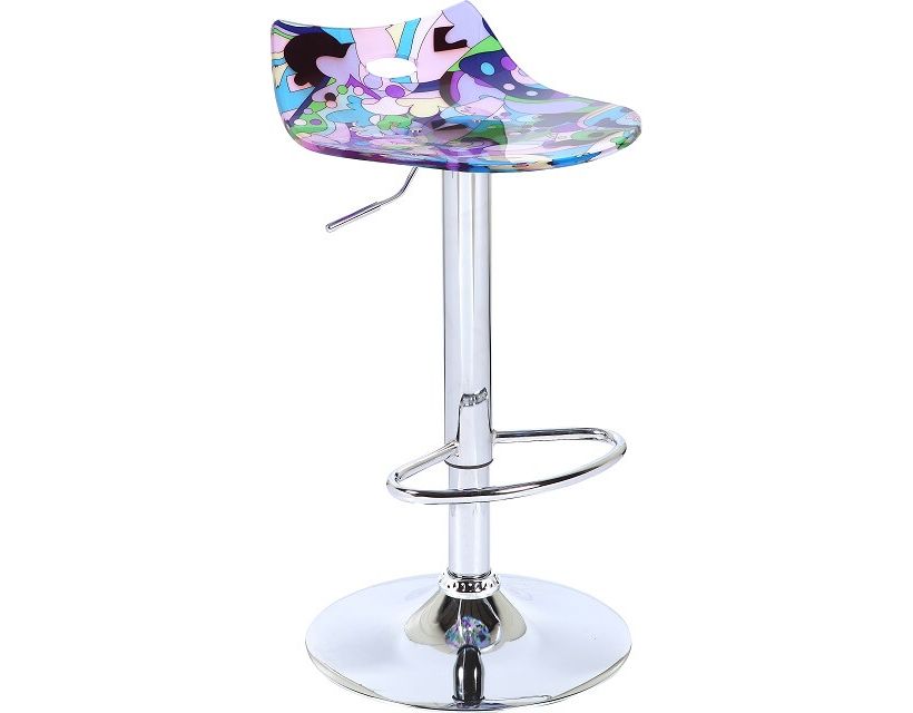 Стілець барний B-57 прозорий + принт в інтернет магазині "Меблі Даром"