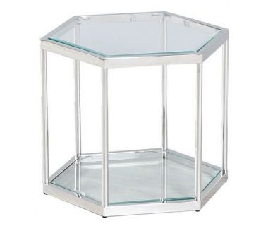 Стіл журнальний CK-1 прозорий, срібло