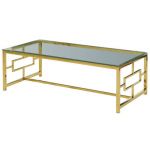 Стол журнальный CL-1 прозрачный, золото