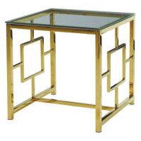 Стіл журнальний CL-2 прозорий, золото