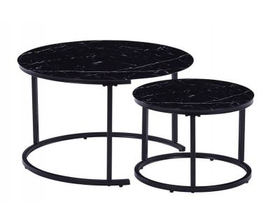 Комплект журнальних столиків CS-25 чорний мармур