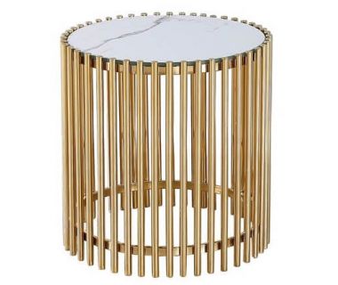 Стіл журнальний CJ-1 білий мармур, золото