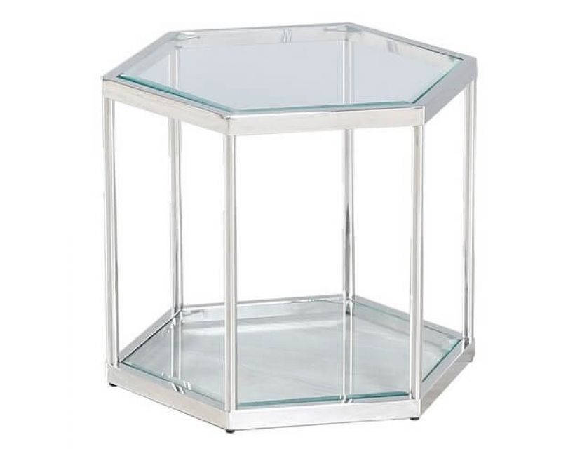 Стіл журнальний CK-2 прозорий, срібло в інтернет магазині "Меблі Даром"
