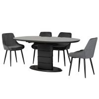 Раскладной стол стеклянный матовый TM-65 серый