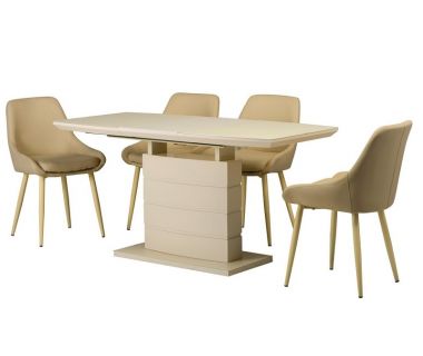 Стіл розкладний скляний матовий TTMM-50-2 молочний 110 (+40) * 70 * 76 см