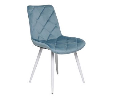 M-45 стілець блакитний топаз велюр, ніжки білі