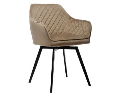 Стул поворотный R-63 капучино велюр, ножки черные Стул поворотный R-63 капучино велюр, ножки черные