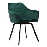 Стул поворотный R-63 изумрудный велюр, ножки черные