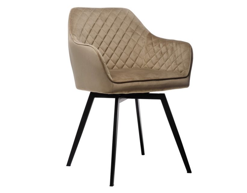 Стул поворотный R-63 капучино велюр, ножки черные в интернет-магазине "Мебли Даром"