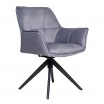 Стул поворотный R-68 серый велюр, ножки черные