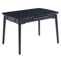 TM-76 раскладной стол, черный оникс керамика 120 (+30) * 80 * 75 см Vetro (Ветро)