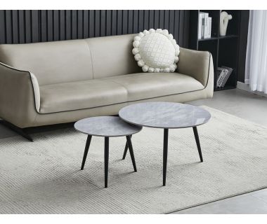CT-30 (Беатріс) Комплект із двох журнальних столів (ребекка грей/чорний) Vetro