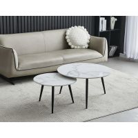 CT-31 (Беатрис) Комплект из двух журнальных столов (вайт клауд/черный) Vetro