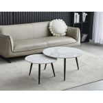 CT-31 (Беатріс) Комплект із двох журнальних столів (вайт клауд / чорний) Vetro