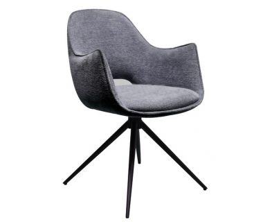 R-150 Стул поворотный с подлокотниками, серый, ножки черные VETRO (Ветро) R-150 Стул поворотный с подлокотниками, серый, ножки черные VETRO (Ветро)