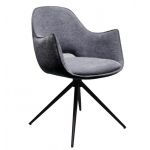 R-150 Стул поворотный с подлокотниками, серый, ножки черные VETRO (Ветро)