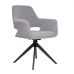 R-75 Стул поворотный с подлокотниками, серый букле, ножки черные VETRO Modern (Ветро) в интернет-магазине "Мебли Даром"