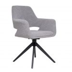R-75 Стул поворотный с подлокотниками, серый букле, ножки черные
