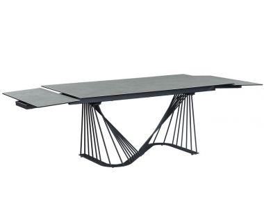 Красивий великий керамічний стіл TML-900 алівері грей, чорний