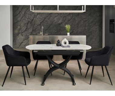 Керамічний стіл трансформер Карло TMT-100 каса голд + чорний Vetro (Ветро)