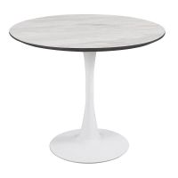 Стіл круглий T-318 білий мармур 80 см