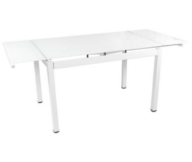 Стіл розкладний скляний T-231-3 сніжно-білий 120 (+60) * 80 * 75 см