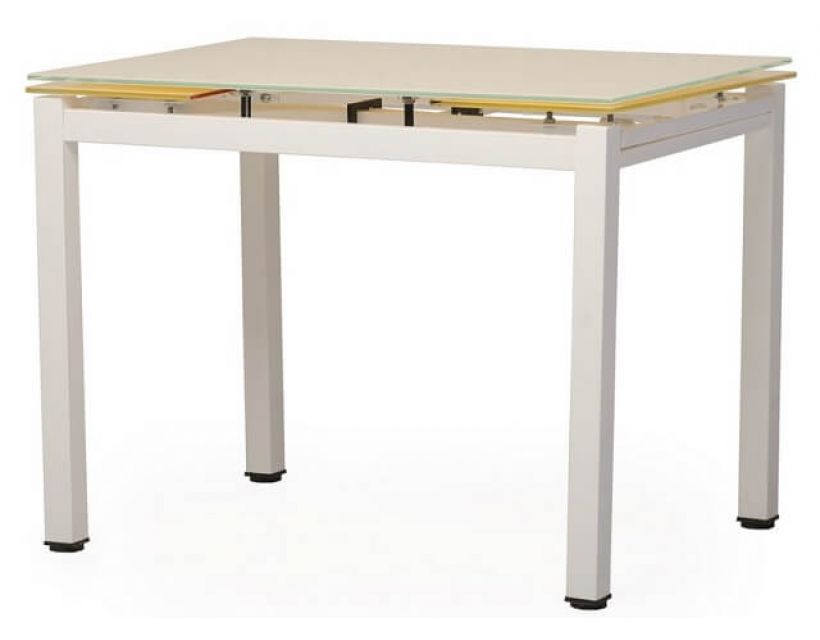 Стол раскладной стеклянный T-231-8 кремовый 90 (+60)*70*75 см в интернет-магазине "Мебли Даром"