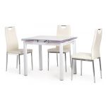 Стол раскладной стеклянный T-231-8 белый 90 (+60)*70*75 см