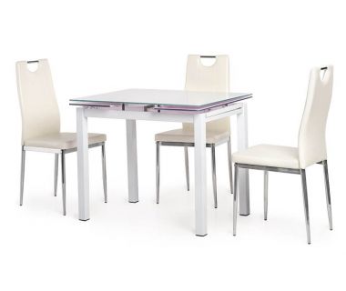 Стіл розкладний скляний T-231-8 білий 90 (+60) * 70 * 75 см