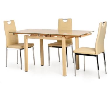 Стіл розкладний скляний T-231-8 бежевий 90 (+60) * 70 * 75 см