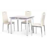 Стол раскладной стеклянный T-231-8 белый 90 (+60)*70*75 см