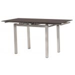 Стол раскладной стеклянный T-231-8 коричневый 90 (+60)*70*75 см