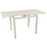 Стол раскладной стеклянный T-231-9 кремовый 100 (+60)*70*75 см