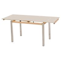 Стіл розкладний скляний T-231 кремовый 110 (+60) * 74 * 75 см