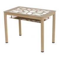 Стіл скляний T-300-2 кава мокко 100*60*76см