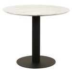 Стол обеденный T-319 сивелла белый мрамор 90 см