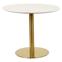 Стол обеденный T-320 агария белый мрамор 90 см